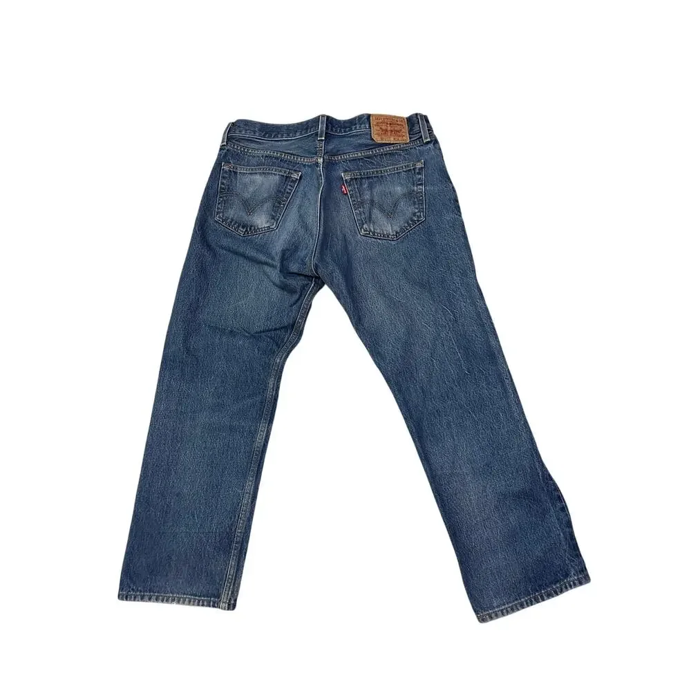 Vintage Levi 501 Jeans Faded Baggy Straight Fit Button Fly Size 36x30
